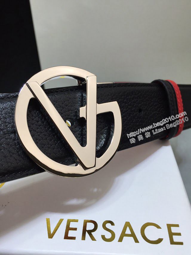 VERSVE男士皮帶 範思哲可逆皮帶 範思哲小牛皮美杜莎V型扣孔腰帶  jjp2215